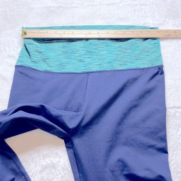 Fabletics Leggings - Navy Blue and Turquoise - Picture 6 of 8
